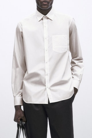 Chemise en coton relaxed fit poche - Studio - Blanc