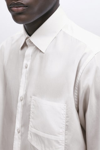 Chemise en coton relaxed fit poche - Studio - Blanc