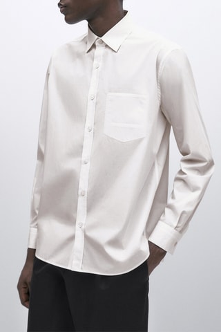 Chemise en coton relaxed fit poche - Studio - Blanc