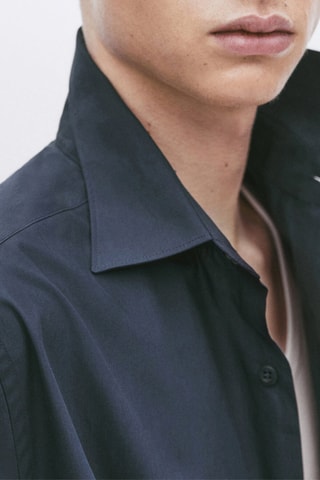 Chemise en coton relaxed fit poche - Studio - Bleu marine