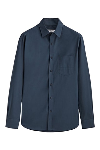 Chemise en coton relaxed fit poche - Studio - Bleu marine