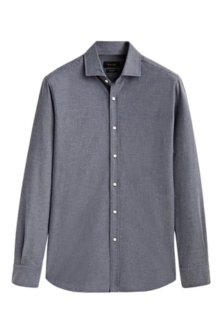 Chemise texturée coton coupe slim - Gris foncé chiné