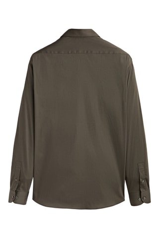 Chemise stretch texturée coupe slim - Kaki