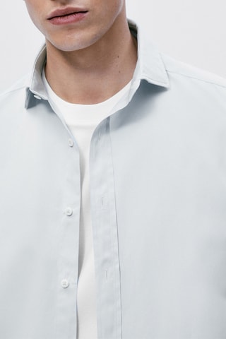 Chemise en popeline pur coton - Gris clair