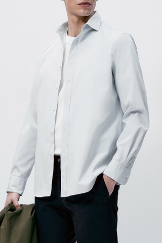 Chemise en popeline pur coton - Gris clair