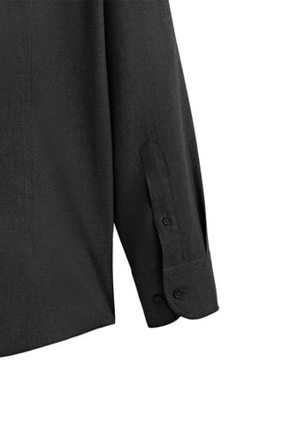 Chemise en sergé de coton cintrée - Gris foncé