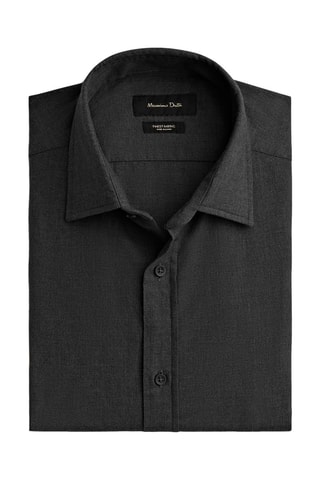 Chemise en sergé de coton cintrée - Gris foncé