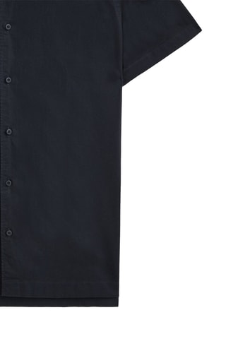 Chemise en sergé de coton à manches courtes - Bleu marine