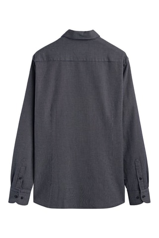 Chemise à micro-carreaux en coton coupe slim - Gris foncé