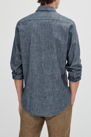 Chemise en jean pur coton slim fit - Bleu marine