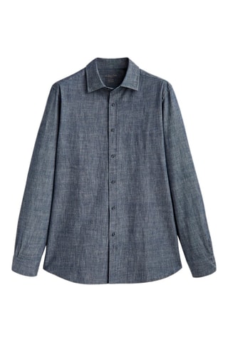 Chemise en jean pur coton slim fit - Bleu marine