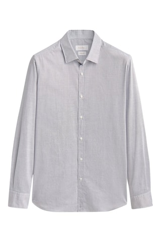 Chemise oxford gaufrée slim fit - Gris