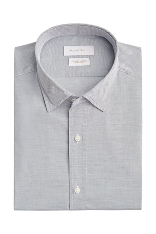Chemise oxford gaufrée slim fit - Gris