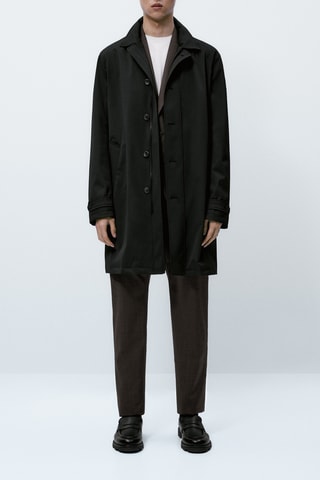 Trench avec de la laine - Noir