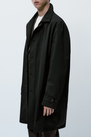 Trench avec de la laine - Noir