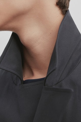 Trench croisé avec ceinture - Studio - Bleu marine