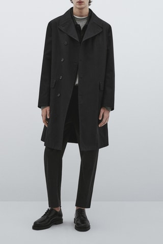 Trench noir en coton - Studio