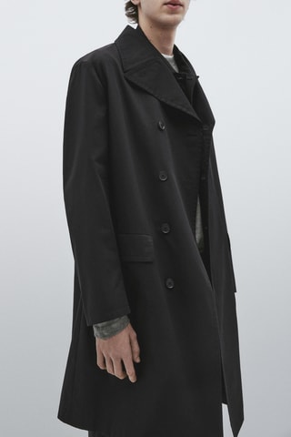 Trench noir en coton - Studio