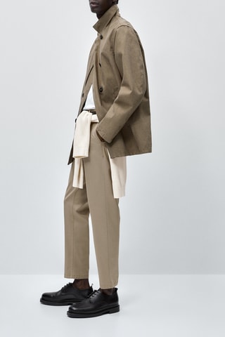 Trench en lin mélangé 3 layers - Marron clair