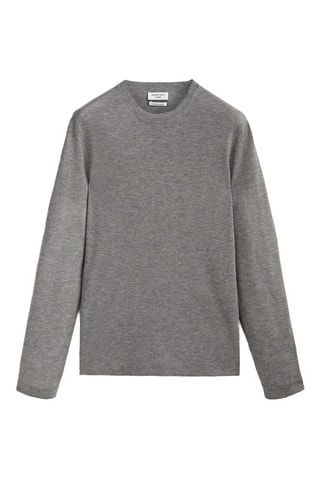 T-shirt en laine - Gris foncé chiné