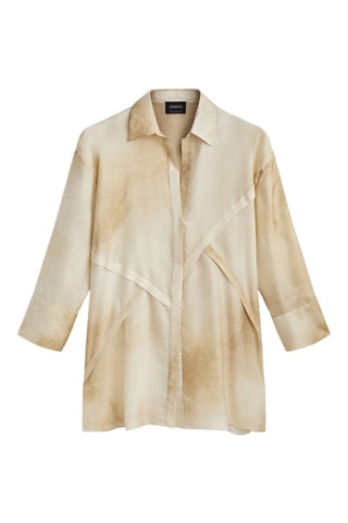 Blouse tie and dye en cuir - Beige