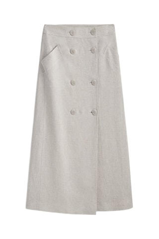 Jupe droite en lin - Ecru