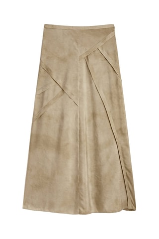 Jupe longue en soie - Beige