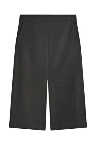 Jupe midi en soie taille haute - Gris foncé