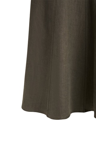 Jupe ample avec du lin et du coton - Vert foncé