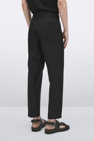 Pantalon de costume avec du coton et du lin - Studio - Noir