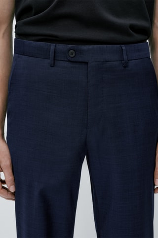 Pantalon de costume bleu fil-à-fil - Bleu marine