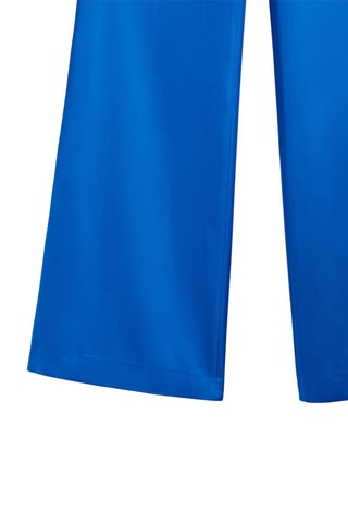 Pantalon de costume large satiné fentes - Indigo