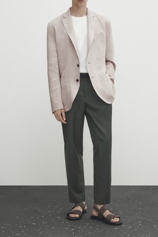 Blazer en lin teinté - Ecru