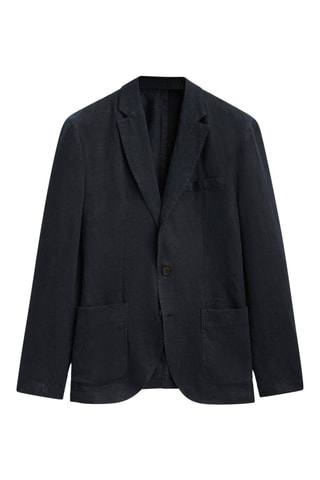 Blazer en lin teinté - Bleu marine