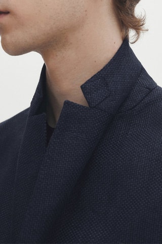 Blazer texturé bleu marine - Bleu marine