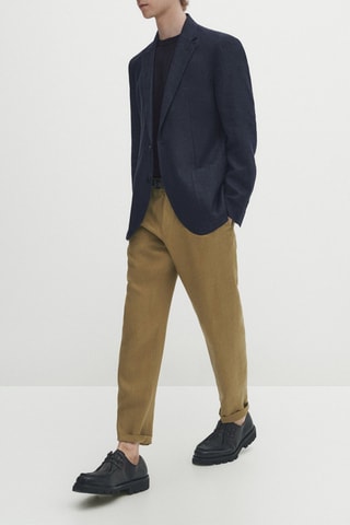 Blazer texturé bleu marine - Bleu marine