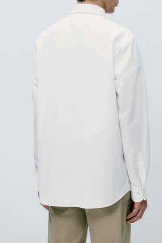 Chemise micro-texturée coton regular fit - Blanc