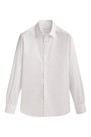Chemise micro-texturée coton regular fit - Blanc