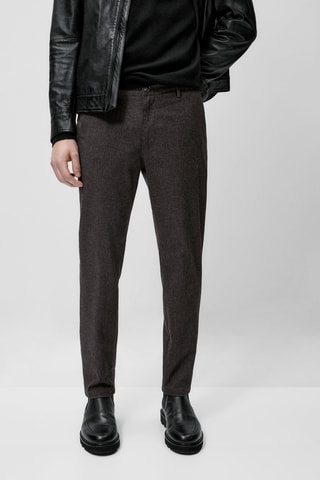 Pantalon chino teinté coupe jogging - Gris chiné