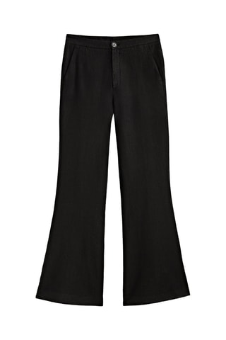 Pantalon en lin évasé - Noir