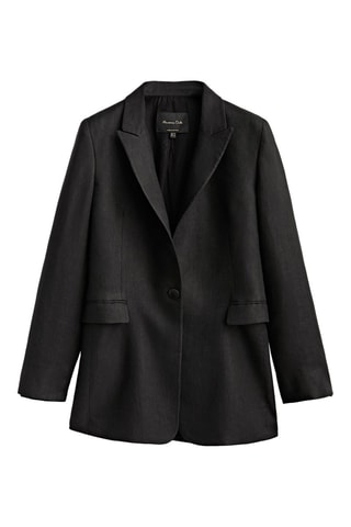 Veste noire 100% lin - Noir