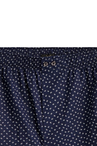 Caleçon en popeline imprimé géométrique - Bleu marine