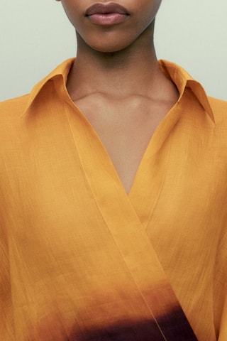 Kimono tie-dye ramie - Bordeaux et orange