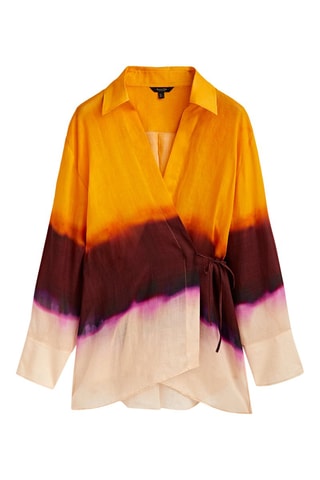 Kimono tie-dye ramie - Bordeaux et orange