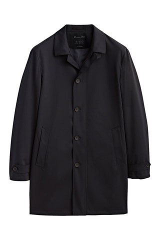 Trench habillé laine mélangée - Bleu nuit