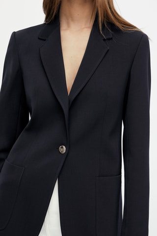 Blazer bleu marine poches plaquées - Bleu marine