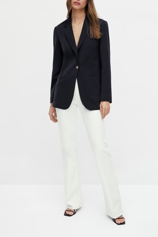 Blazer bleu marine poches plaquées - Bleu marine