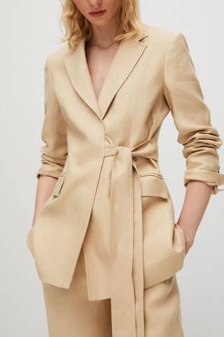 Blazer en lin noué - Ecru