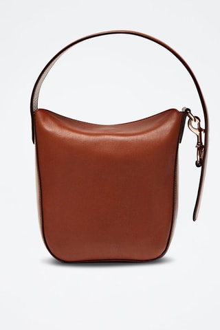 Mini-sac seau porté à l’épaule en cuir nappa - Camel