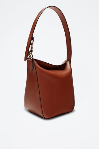 Mini-sac seau porté à l’épaule en cuir nappa - Camel